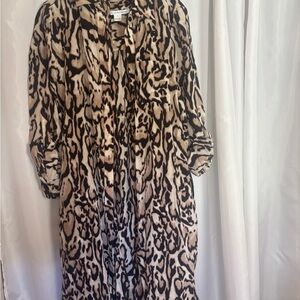 Diane Von Furstenberg Beige and Black Animal Print Dress